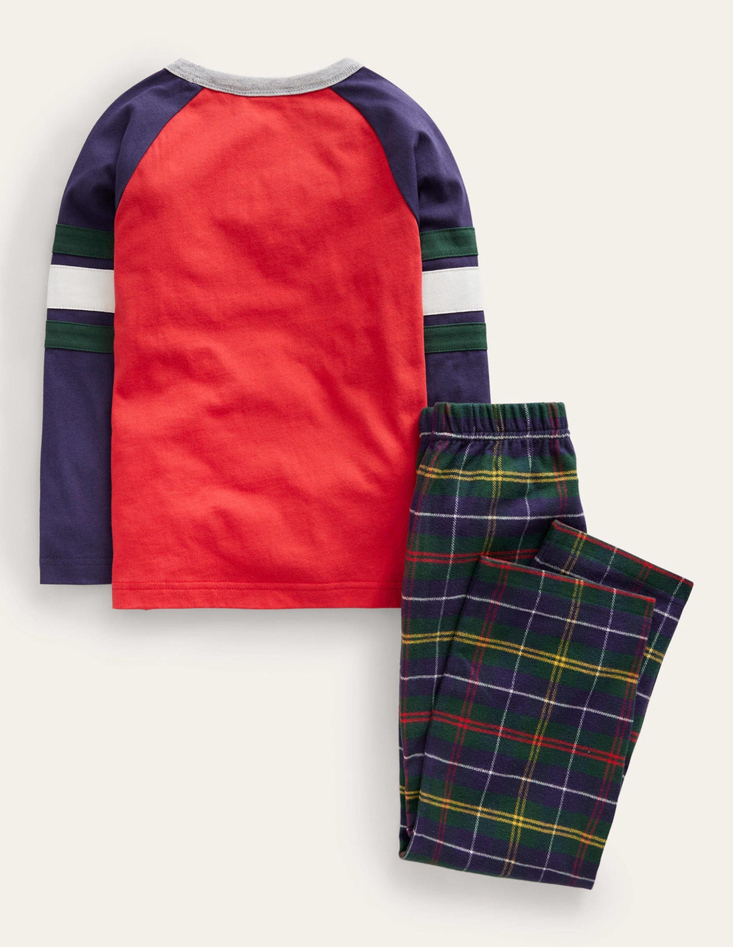 Cosy Brushed Pyjama Set-Red/Green Check