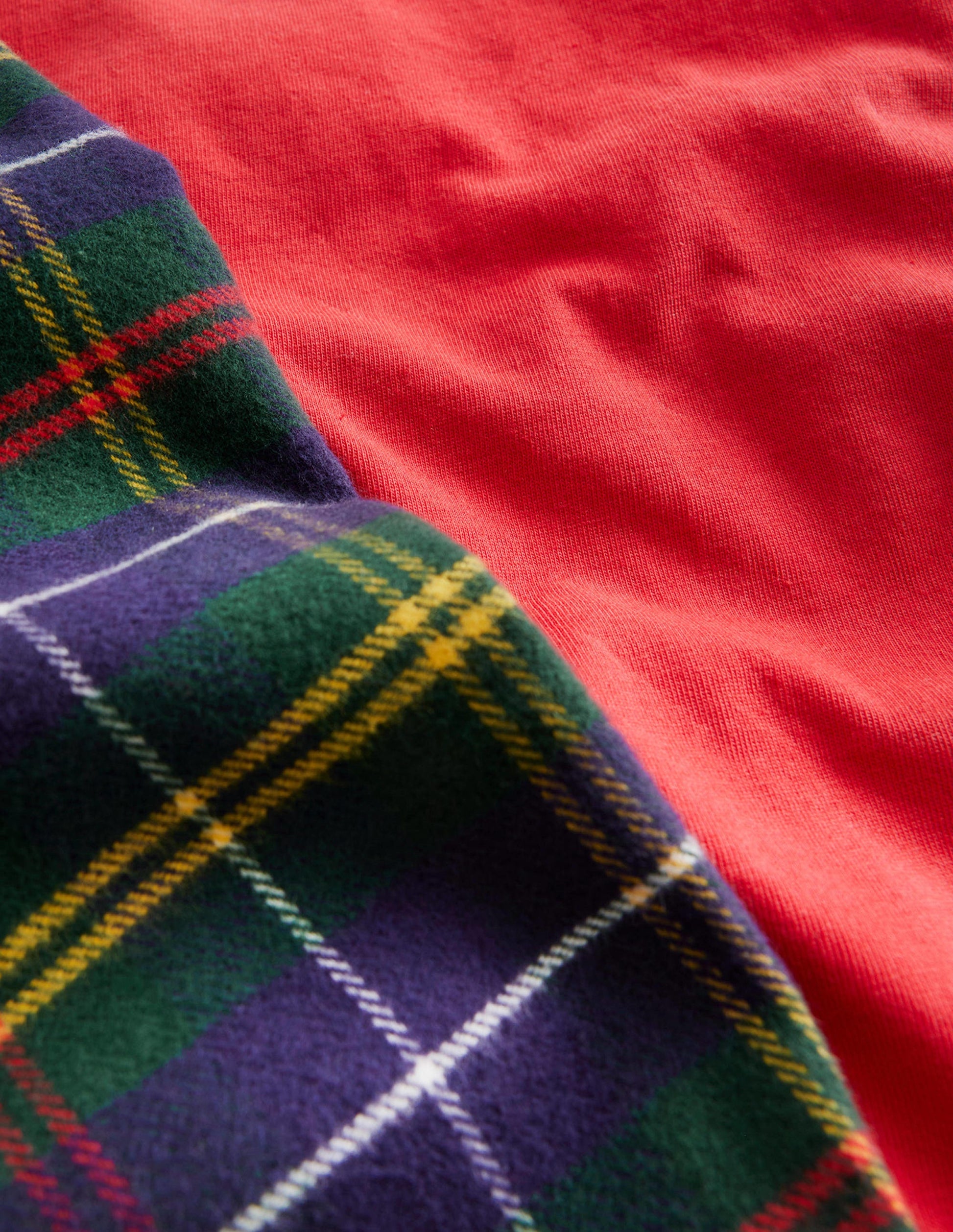 Cosy Brushed Pyjama Set-Red/Green Check-3