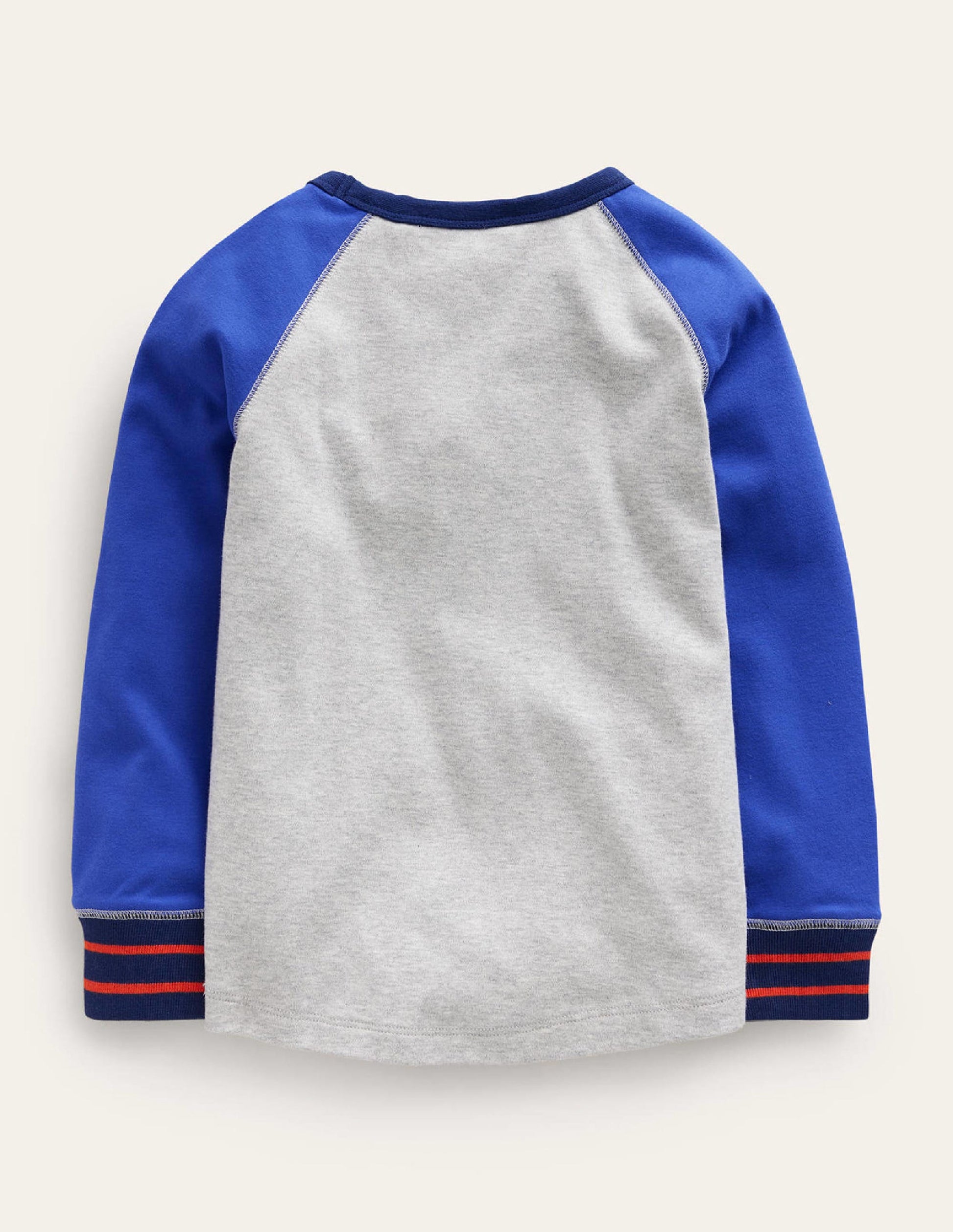 Supersoft Raglan T-shirt-Grey Marl/ Blue-2