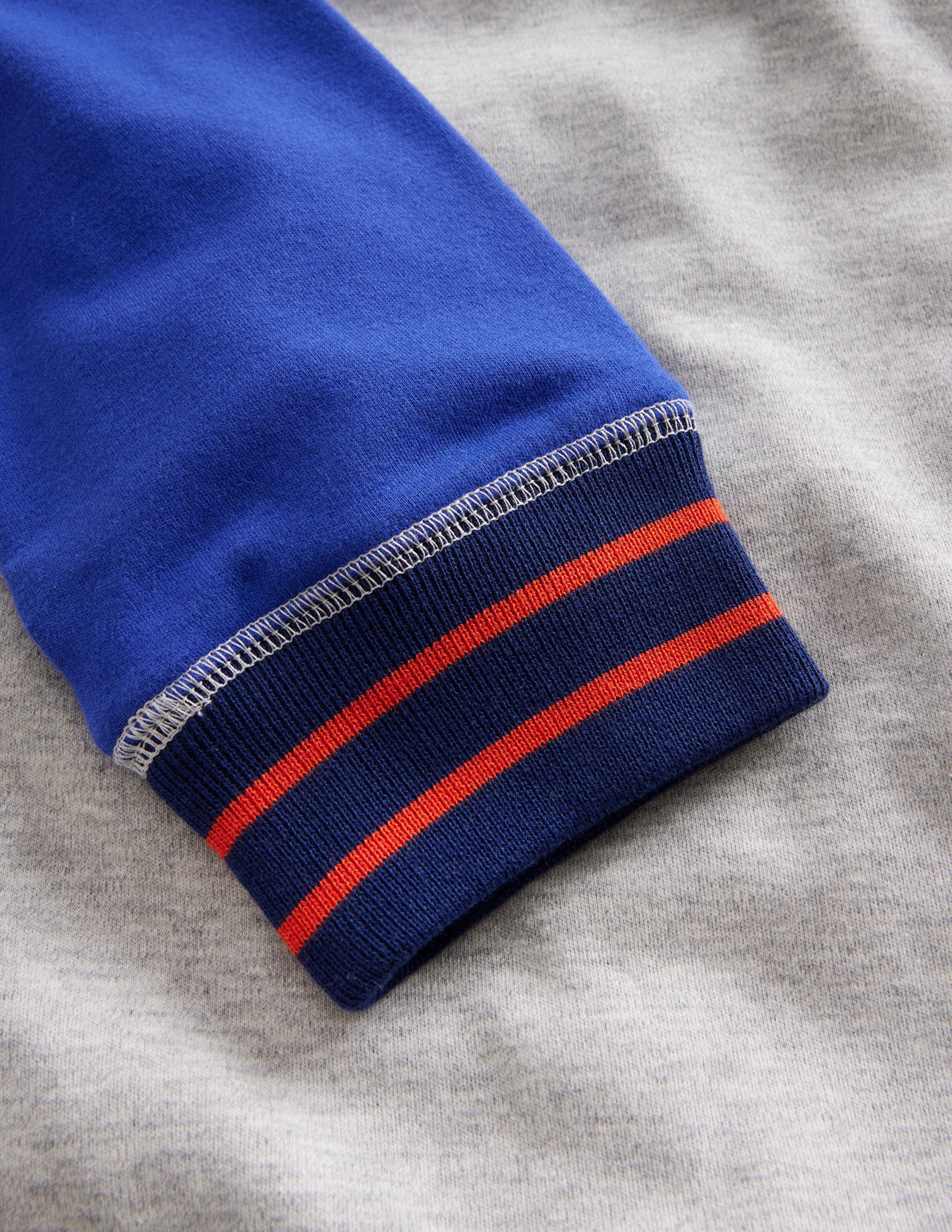Supersoft Raglan T-shirt-Grey Marl/ Blue - Image 3