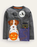 Halloween Appliqué T-shirt-Smoke