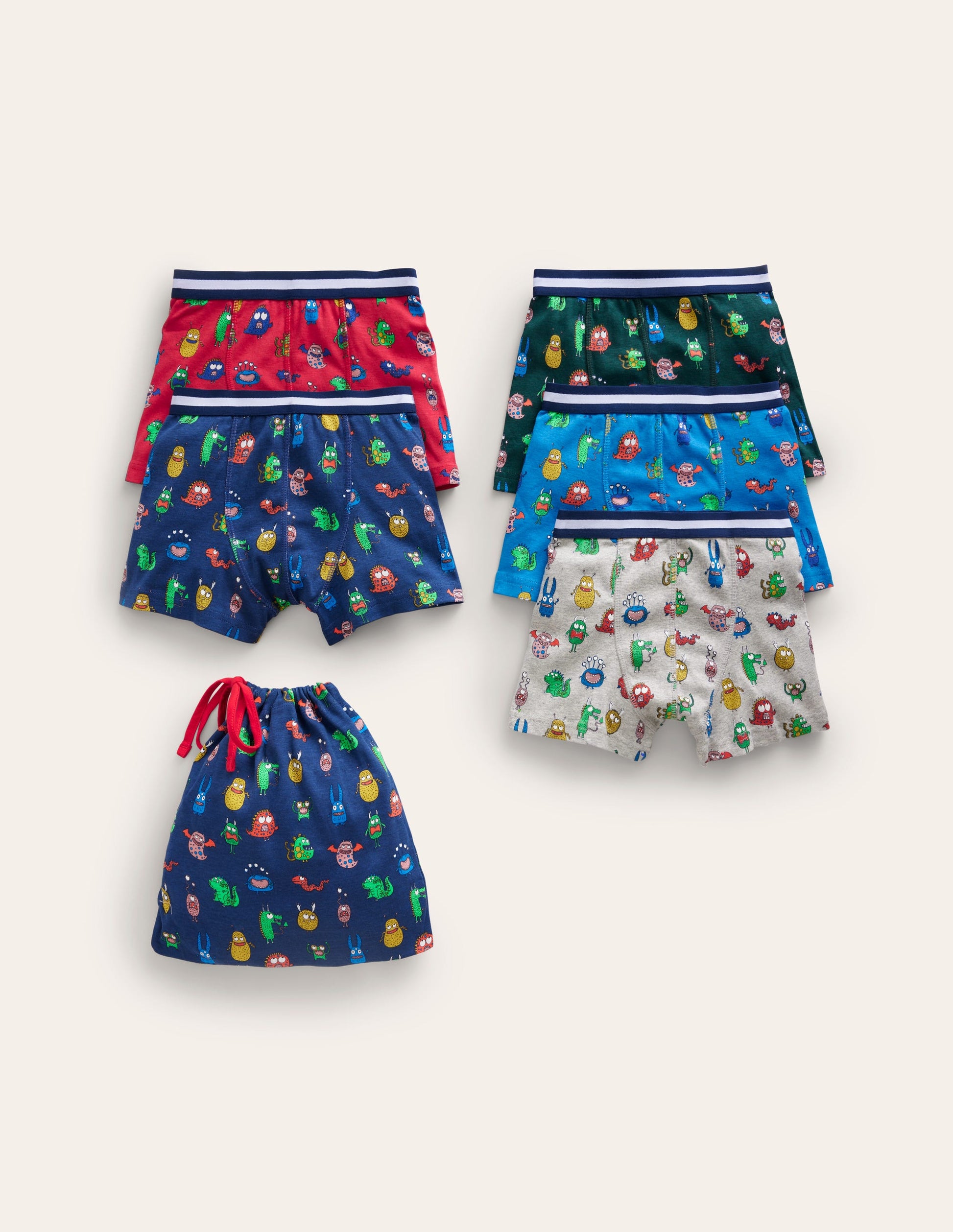 Boxers 5 Pack-Multi Monsters-1