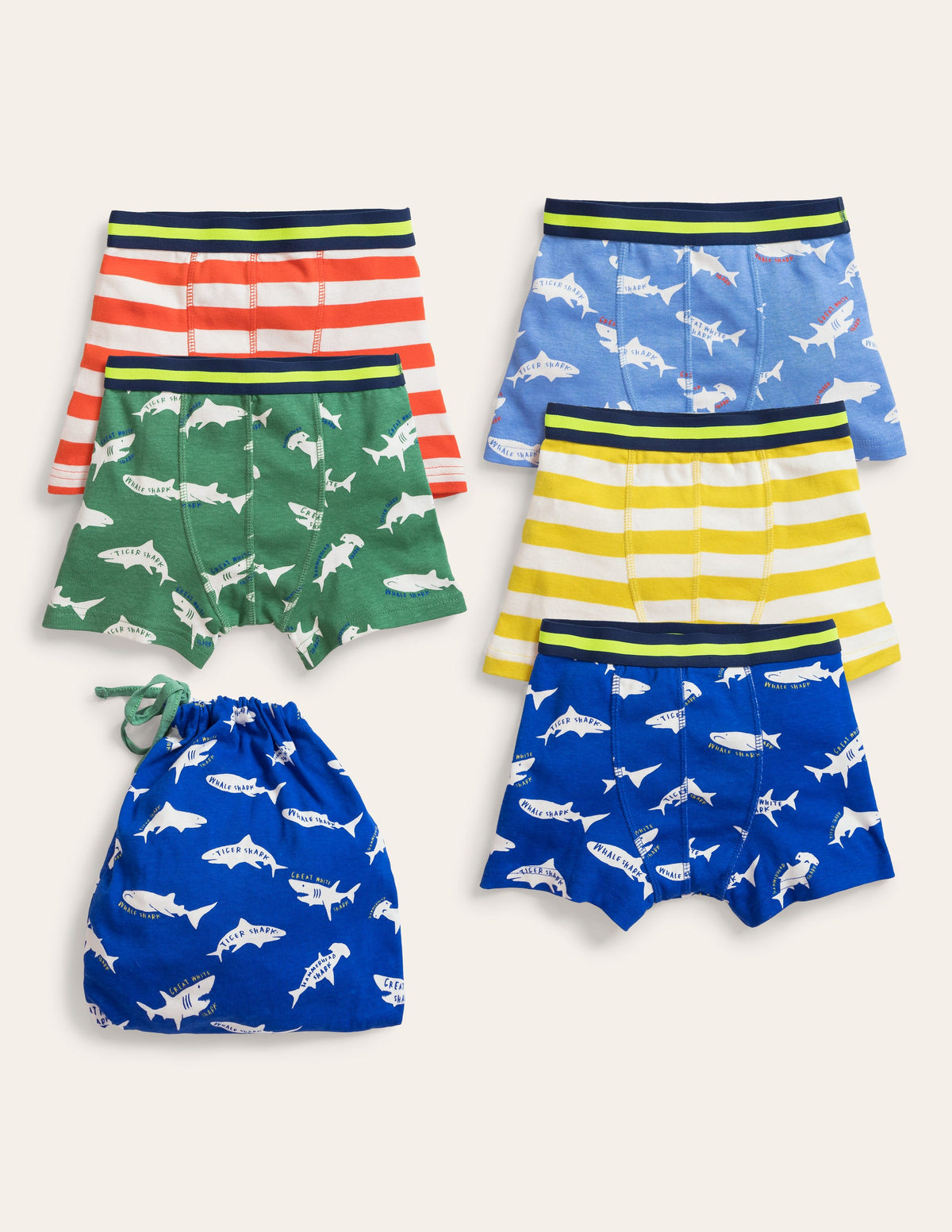 Boxers 5 Pack-Multi Sharks - Image 1