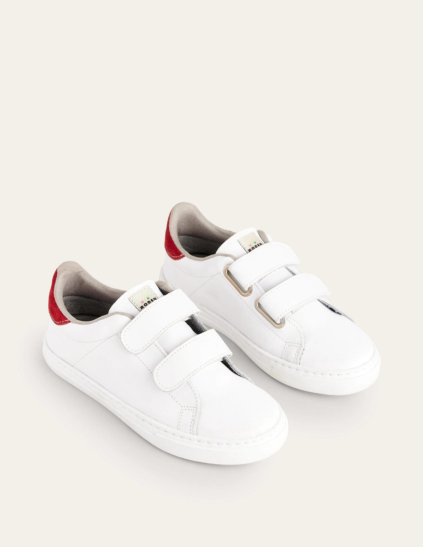 Double Strap Low Tops-White