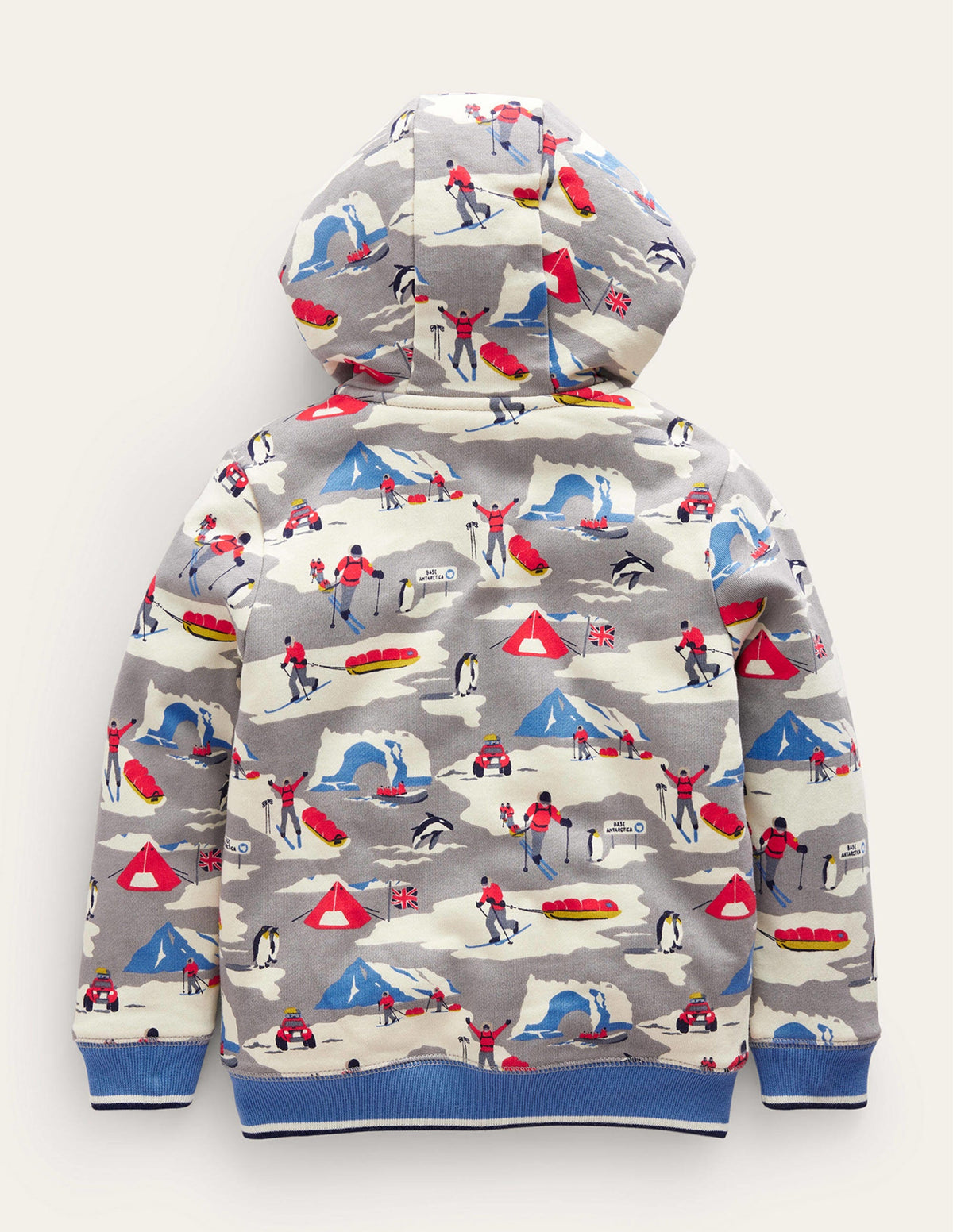 Shaggy-Lined Printed Hoodie-Grey Arctic Explorer-2
