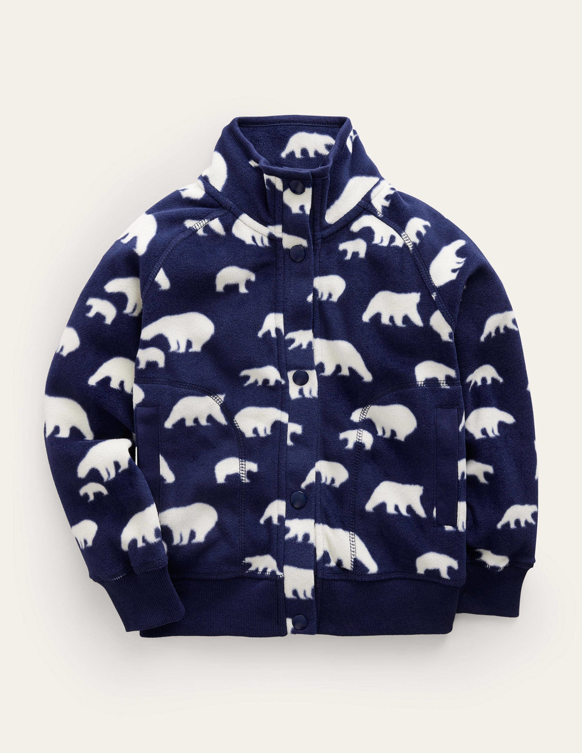 Cosy Fleece-Navy Polar Bears-1