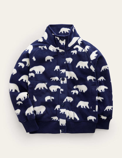 Cosy Fleece-Navy Polar Bears-1