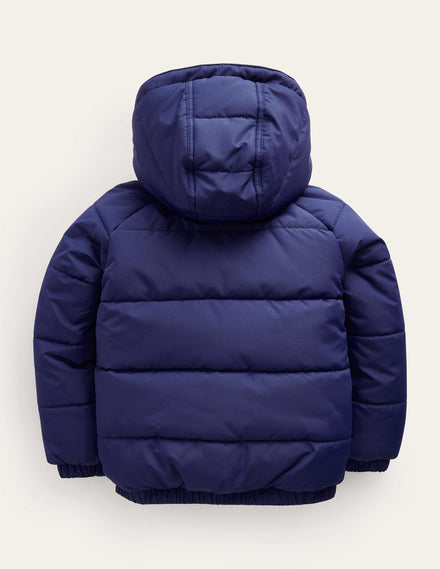 Appliqué Padded Coat-College Navy