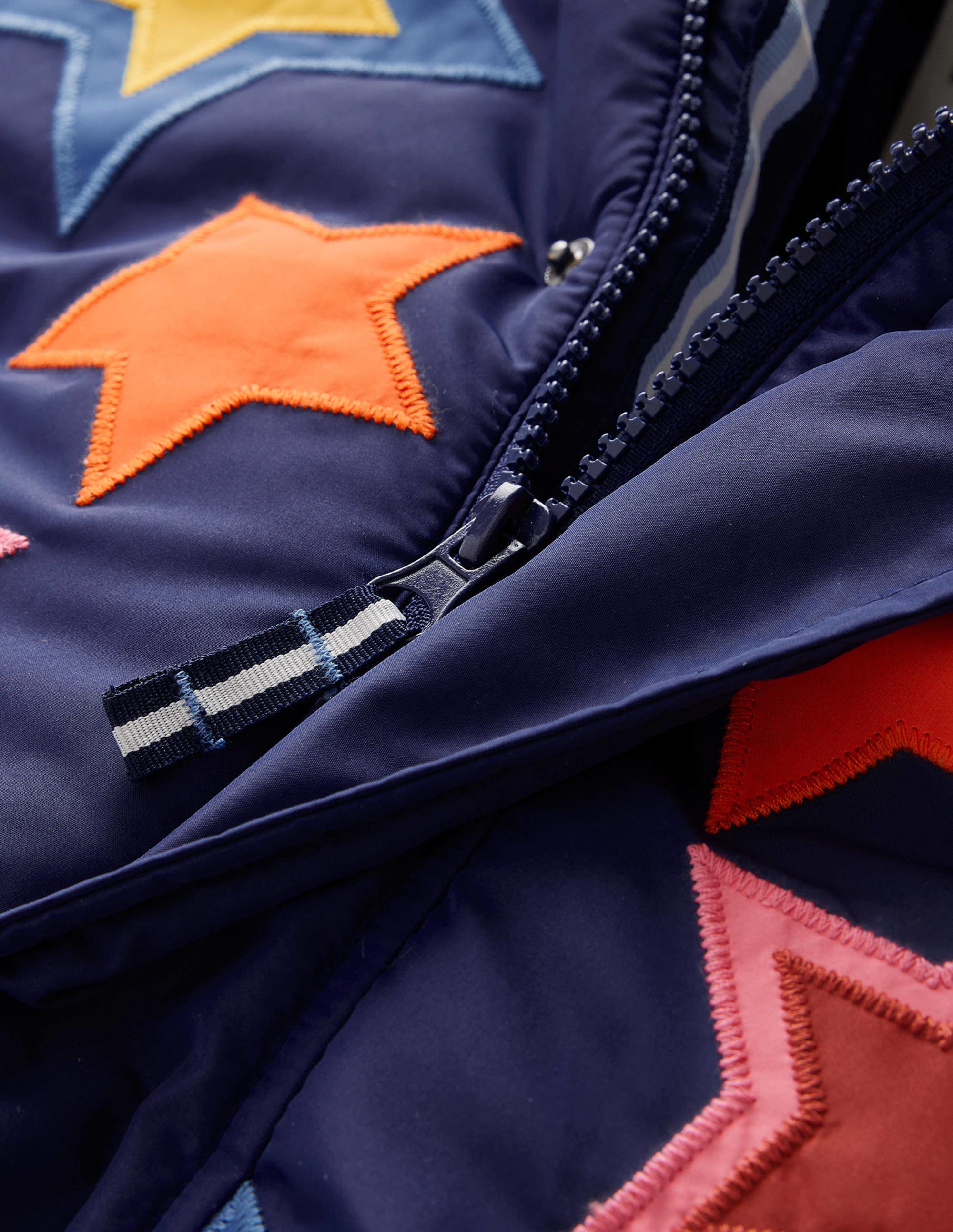 Appliqué Padded Coat-College Navy - Image 3