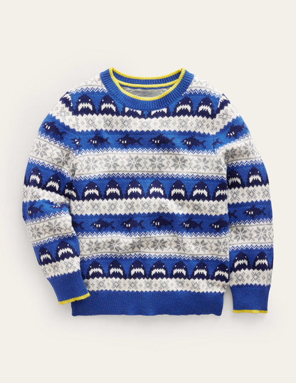 All Over Fair Isle Jumper-Dark Cobalt Sharks-2