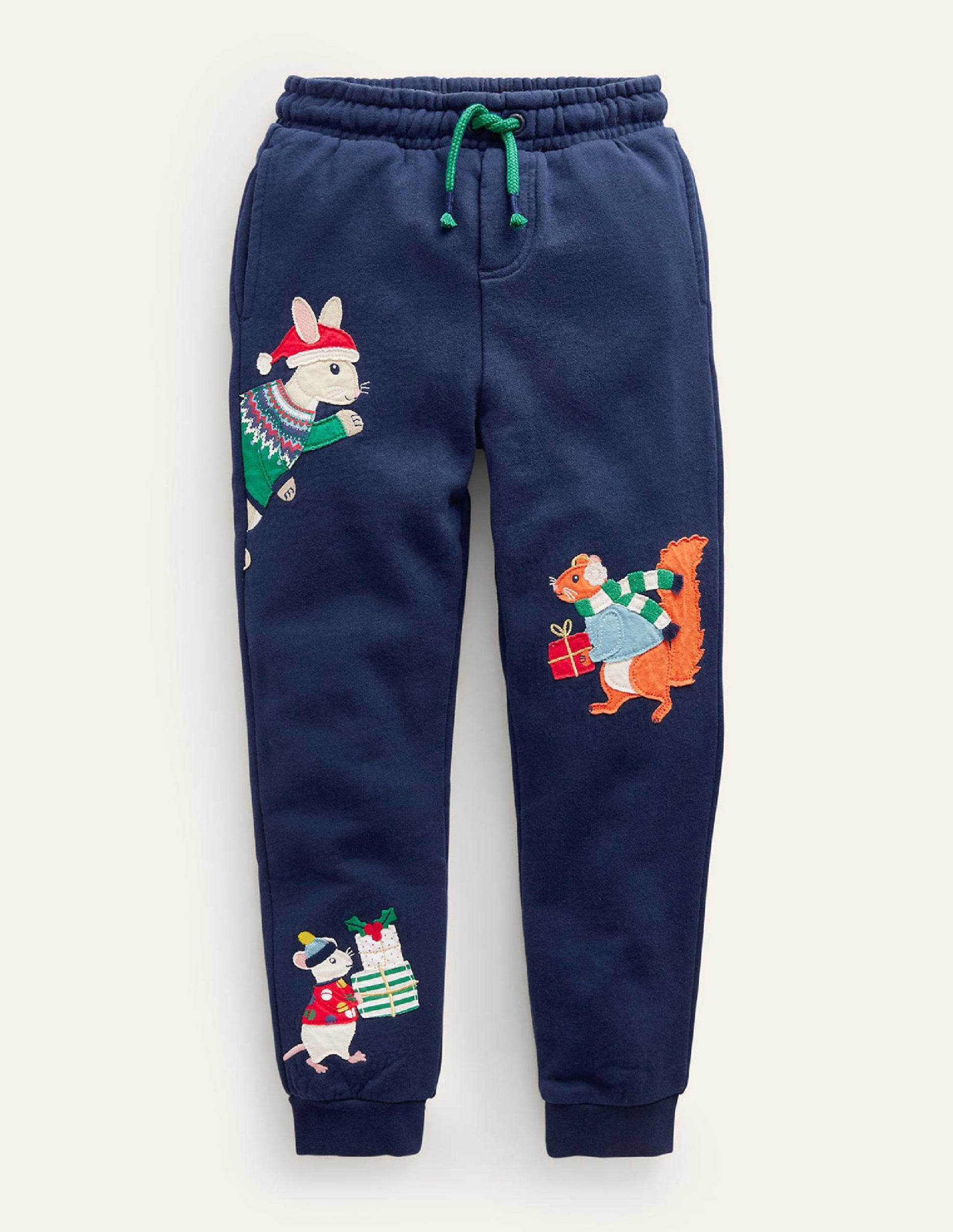 Christmas Applique Joggers-Festive Bunnies-1