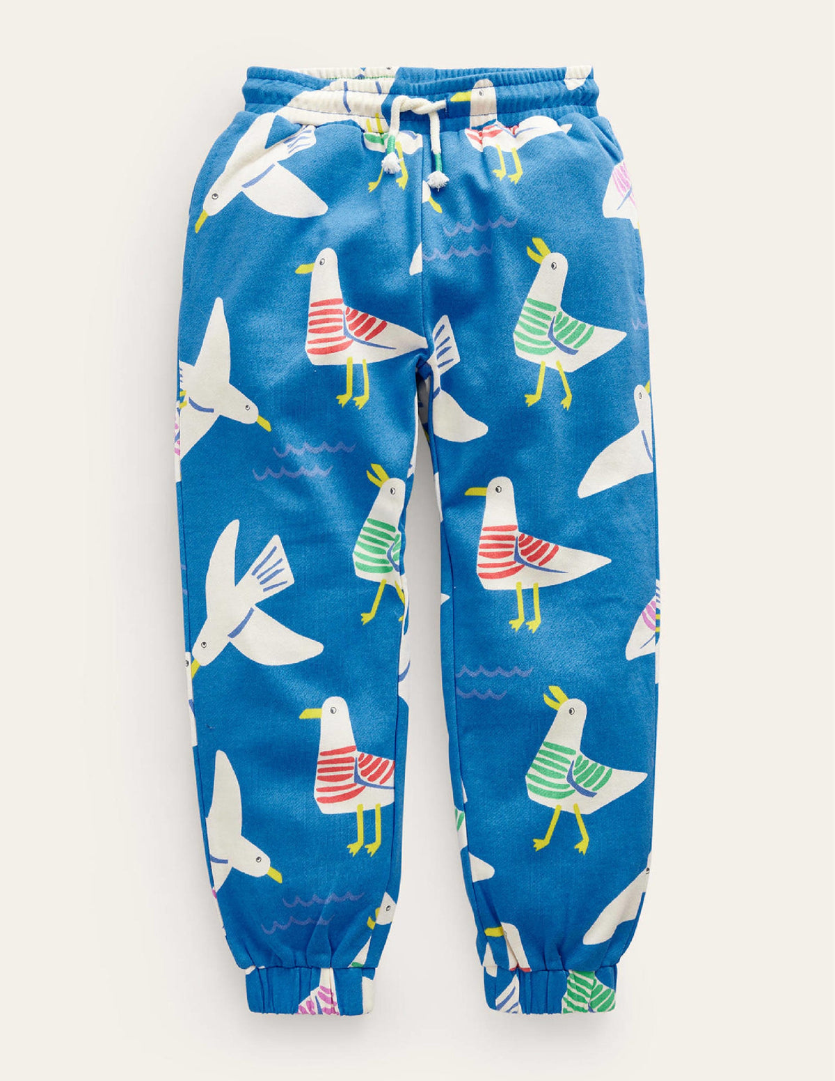 Printed Cosy Relaxed Joggers-Directoire Blue Seagulls-1