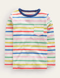 Supersoft Long Sleeve T-shirt-Oatmeal Marl/ Multi Stripe