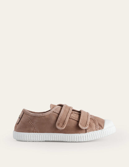 Double Strap Canvas Shoes-Brown-1