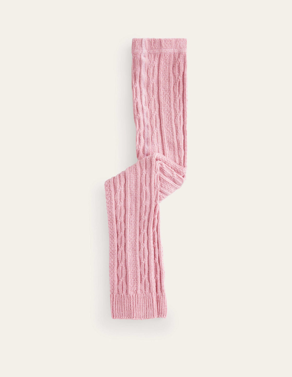 Cable Footless Tights-Vintage Pink - Image 1