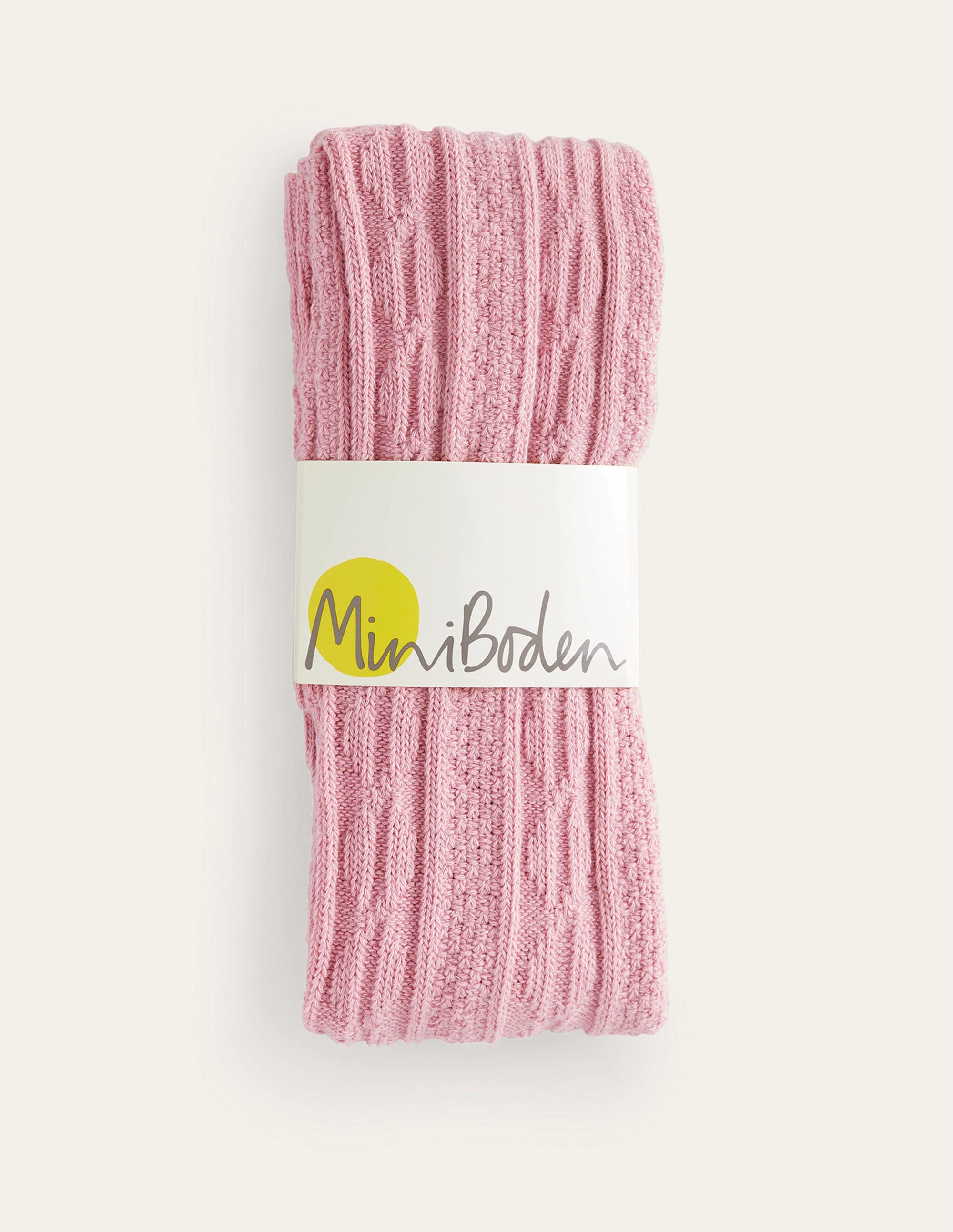 Cable Footless Tights-Vintage Pink - Image 2