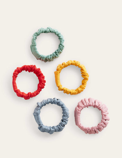 5 Pack Scrunchies-Multi Rainbow-1