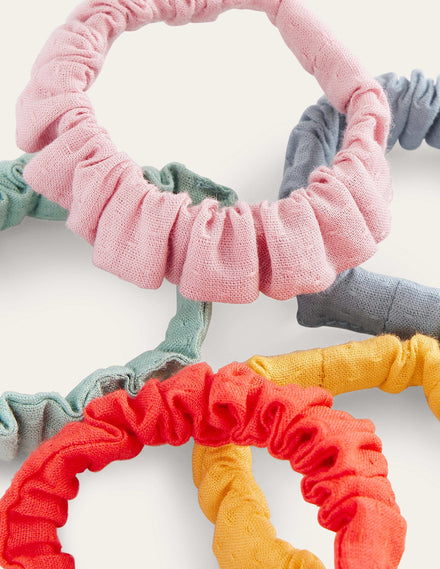 5 Pack Scrunchies-Multi Rainbow