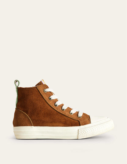 Corduroy High Tops-Brown-1