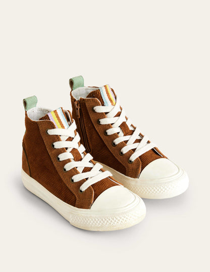 Corduroy High Tops-Brown-2