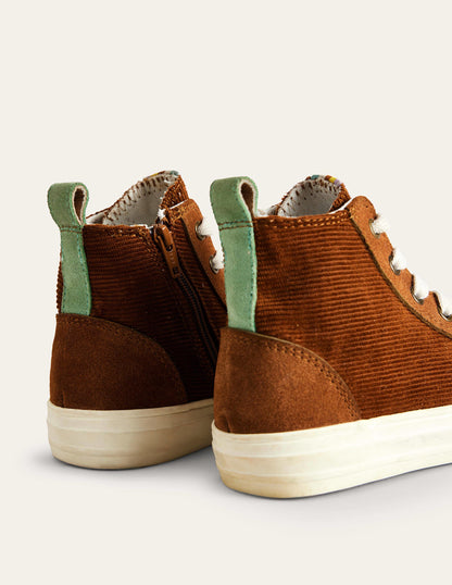 Corduroy High Tops-Brown-3