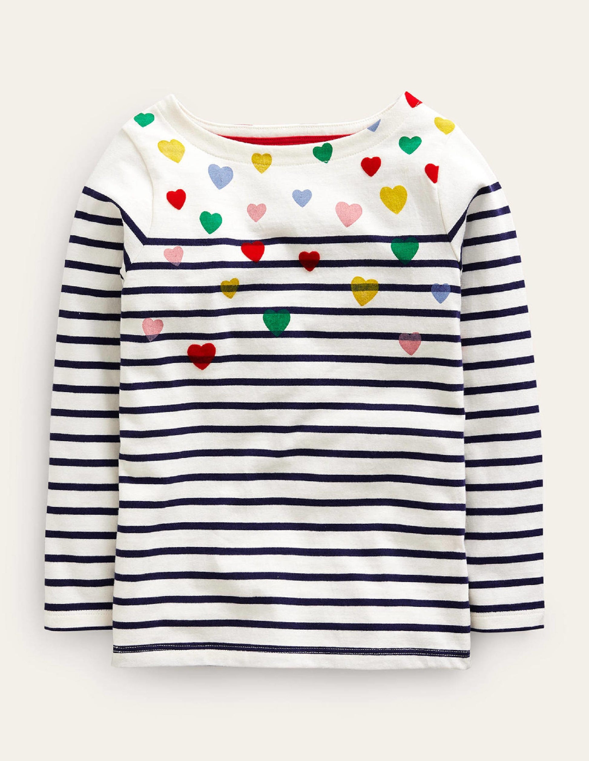 Fun Breton-Ivory/Navy Multi Hearts-1