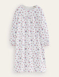 Printed Long-sleeved Nightie-Ivory Bouquet