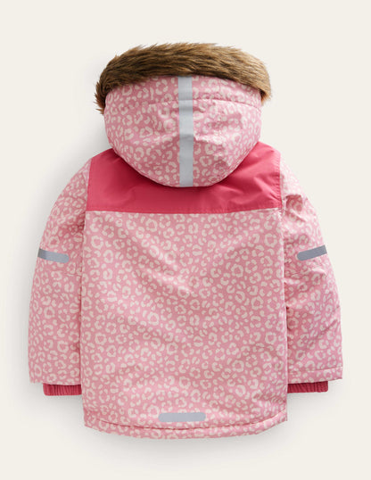 All-Weather Waterproof Jacket-Pink Leopard-2