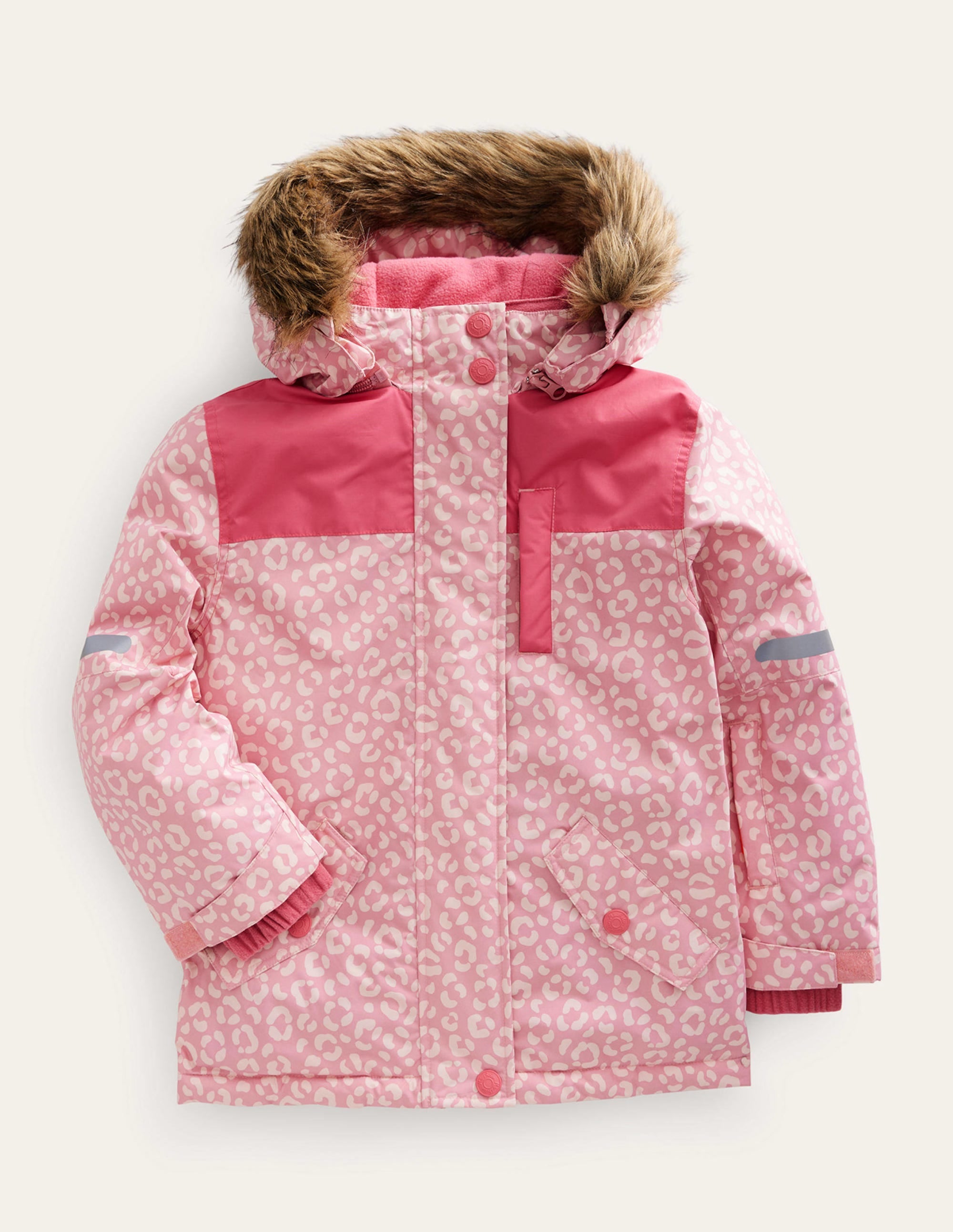 All-Weather Waterproof Jacket-Pink Leopard - Image 1