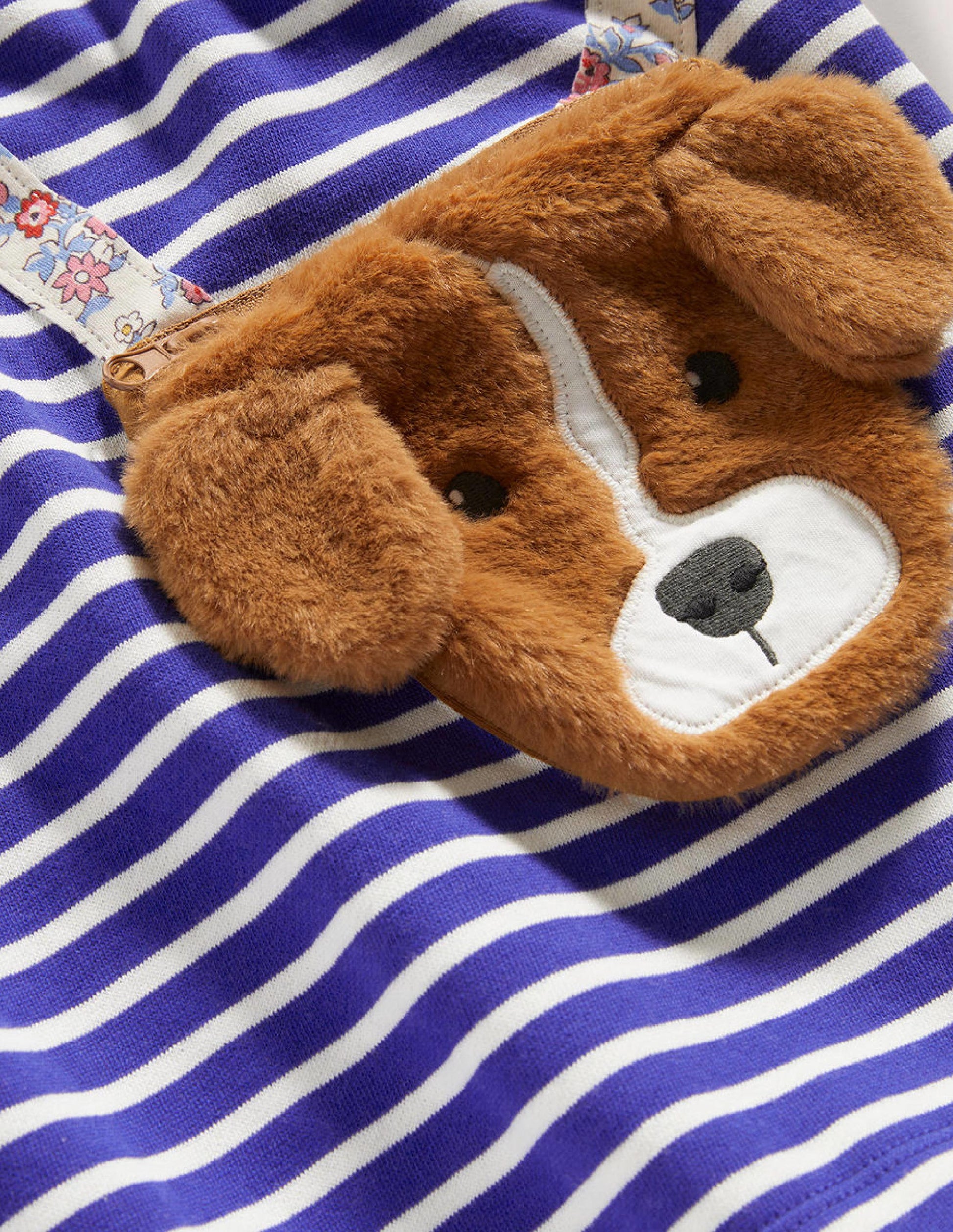Appliqué Pocket Tunic-Bluing Blue/Ivory Dog-2
