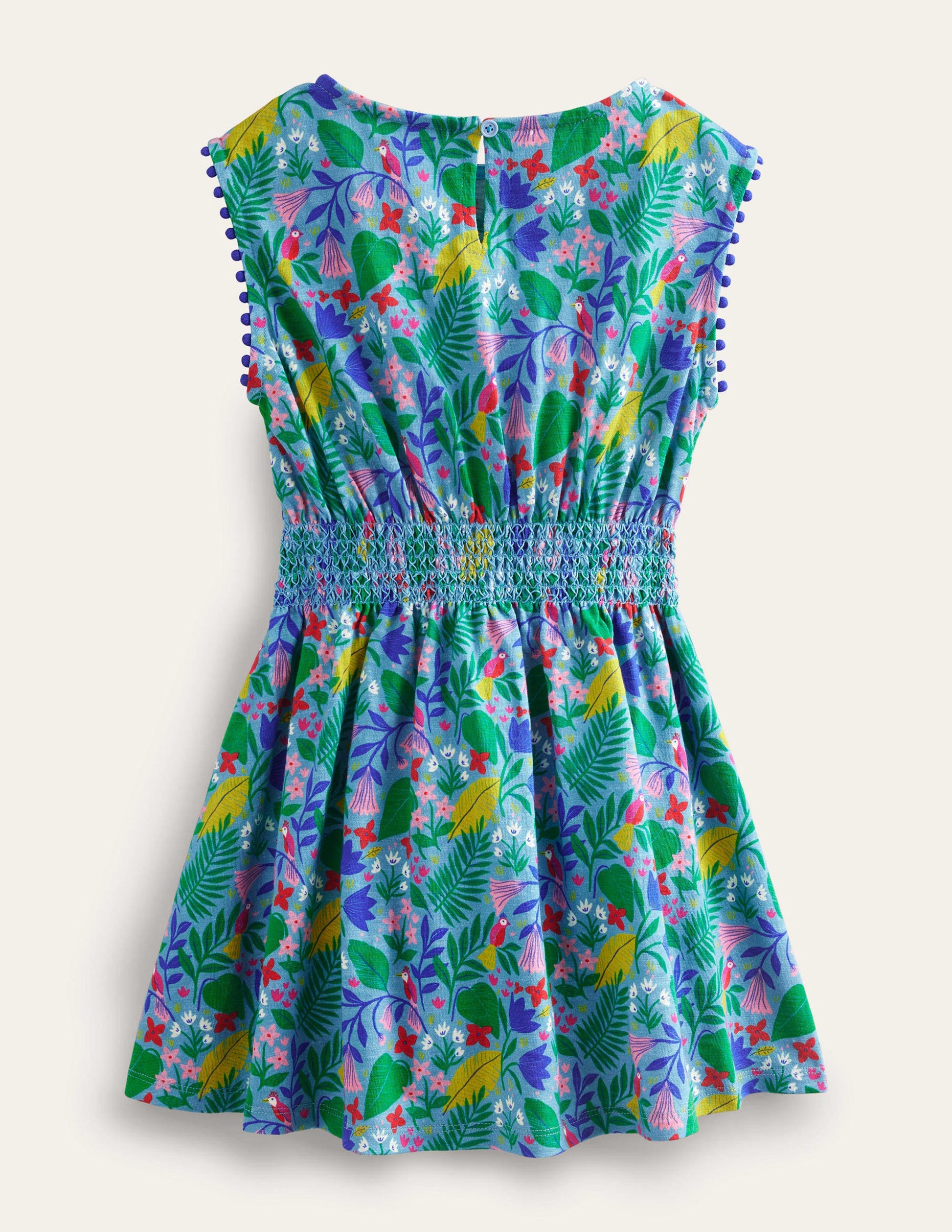 Printed Holiday Dress-Multi Parrot Vine-2