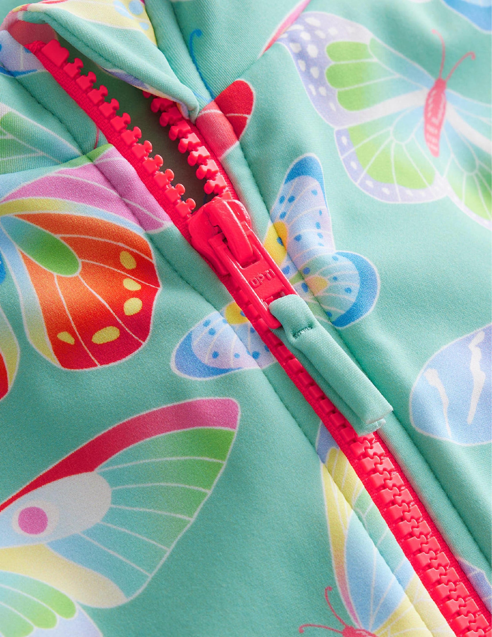 Short-sleeved Swimsuit-Opal Green Ombre Butterflies-3