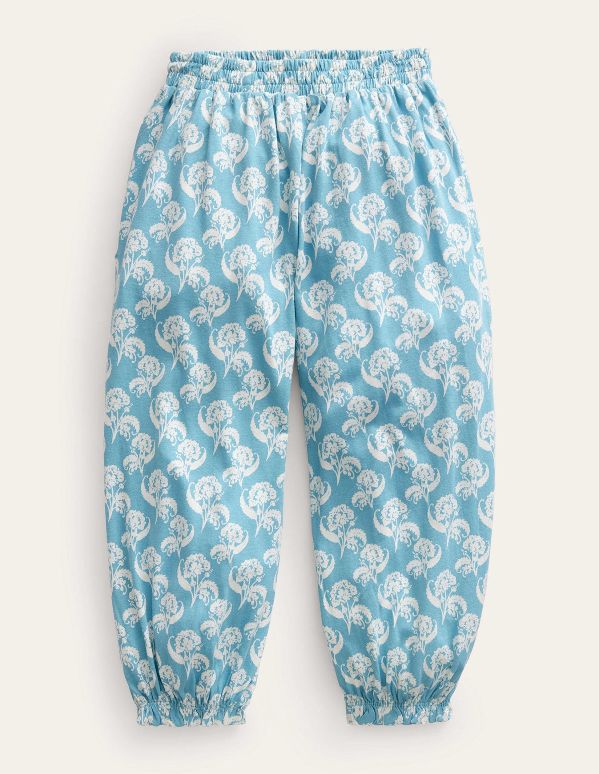 Jersey Harem Trousers-Blue Woodlock Floral-1