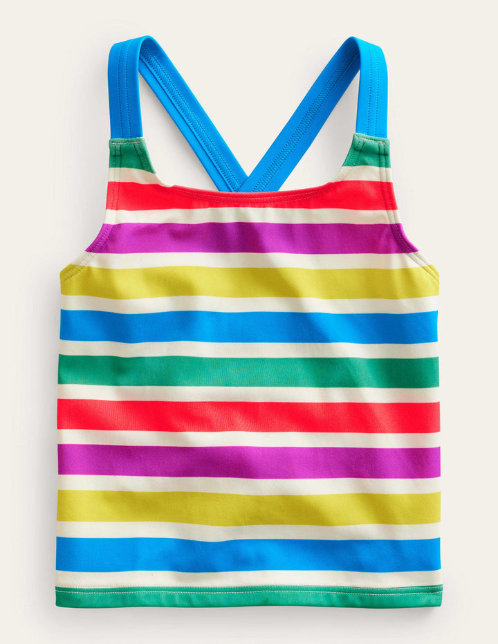 Cross Back Tankini Top-Day Tripping Stripe