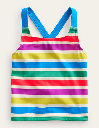 Cross Back Tankini Top-Day Tripping Stripe-1