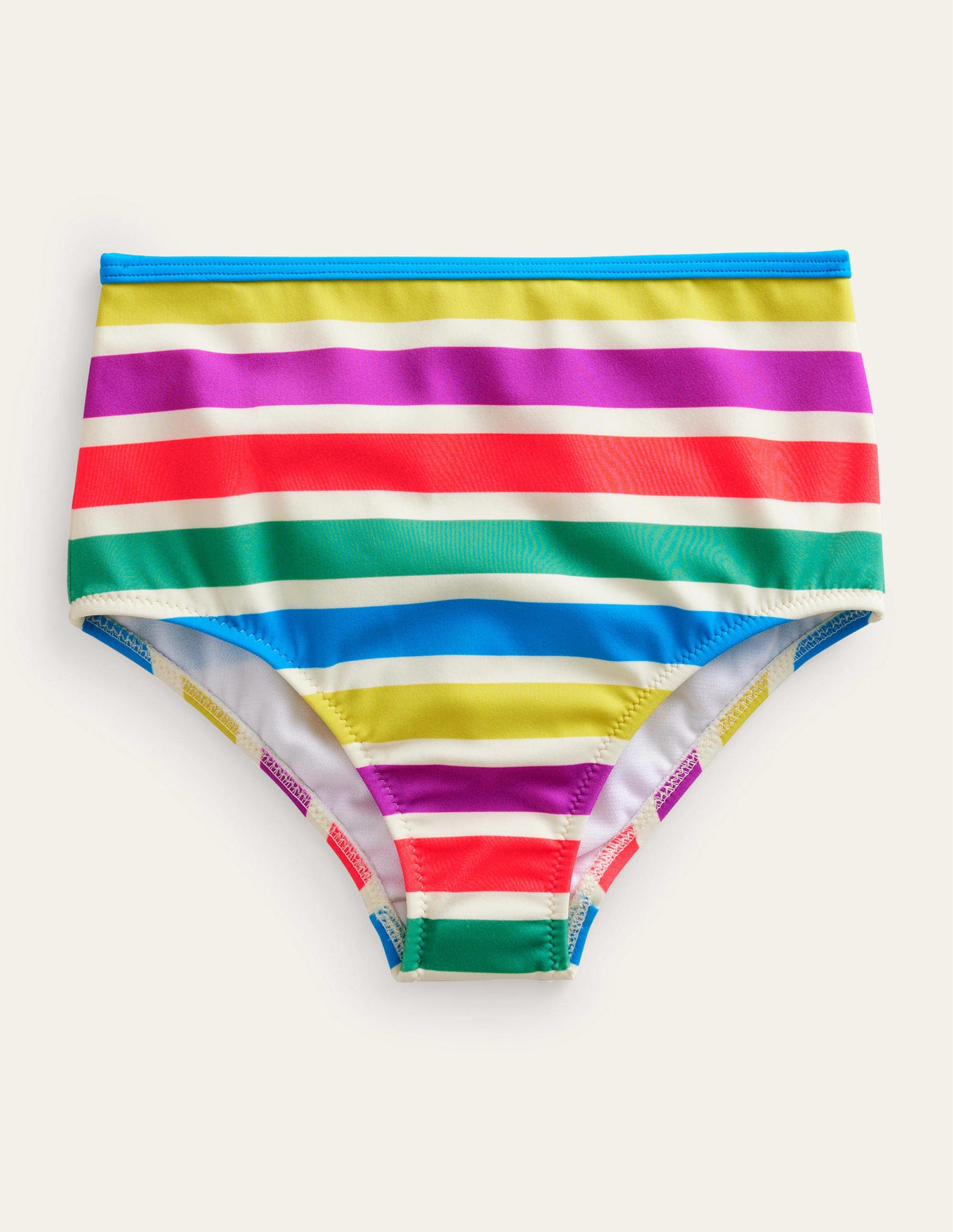 High Waisted Bikini Bottoms-Day Tripping Stripe-1