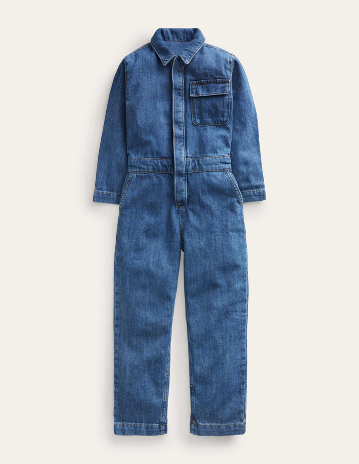 Denim Boiler Suit-Mid Vintage Denim