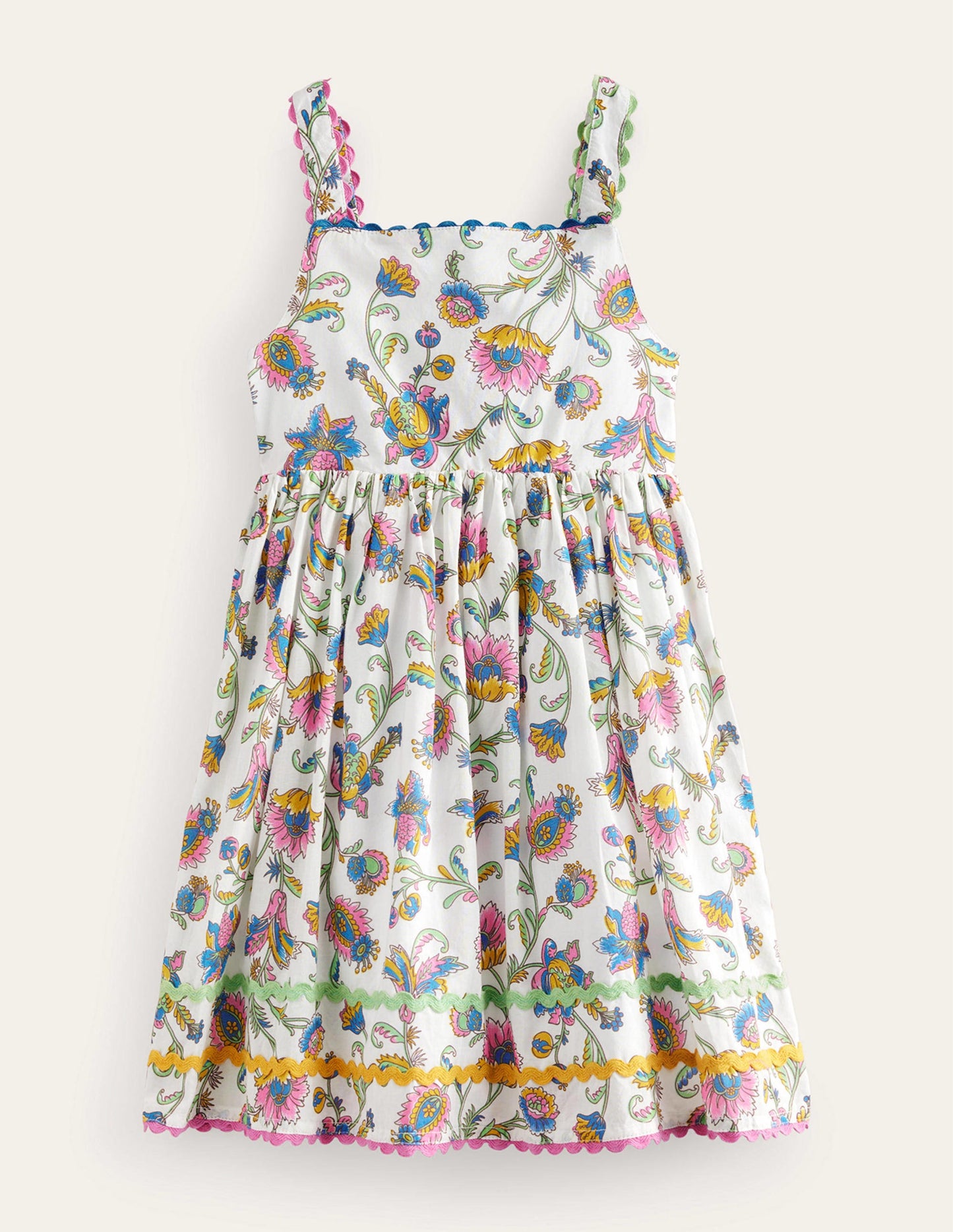 Bow Back Cotton Dress-Plum Blossom Summer Vine