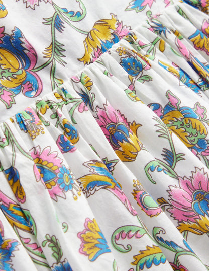 Bow Back Cotton Dress-Plum Blossom Summer Vine-3