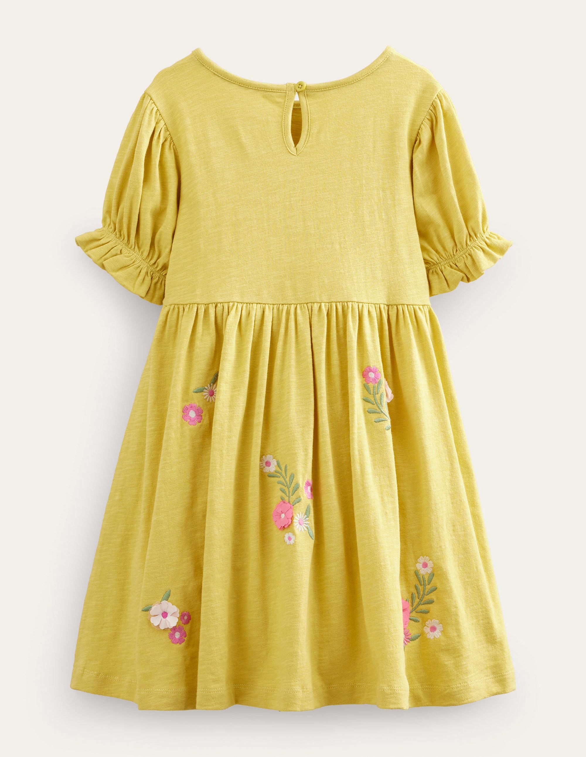 Embroidered Jersey Dress-Buttercup Yellow - Image 2