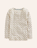 Long Sleeve Pointelle Top-Multi LIttle Stars
