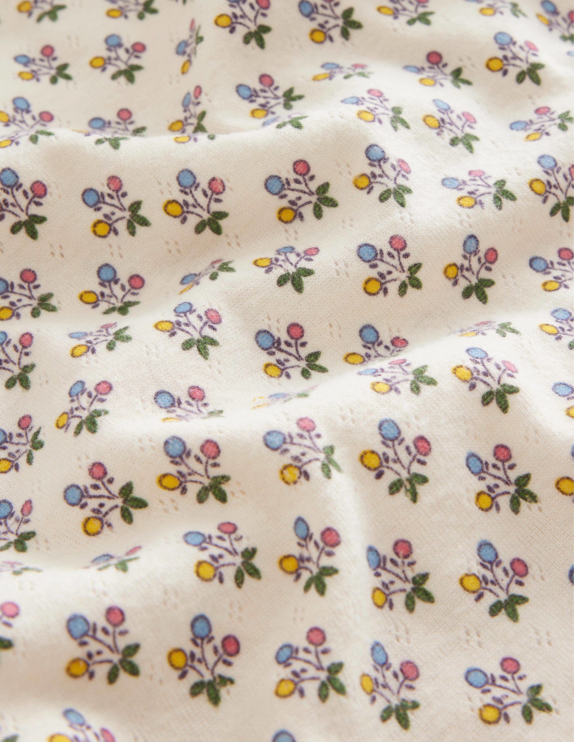 Long Sleeve Pointelle Top-Multi LIttle Stars - Image 3