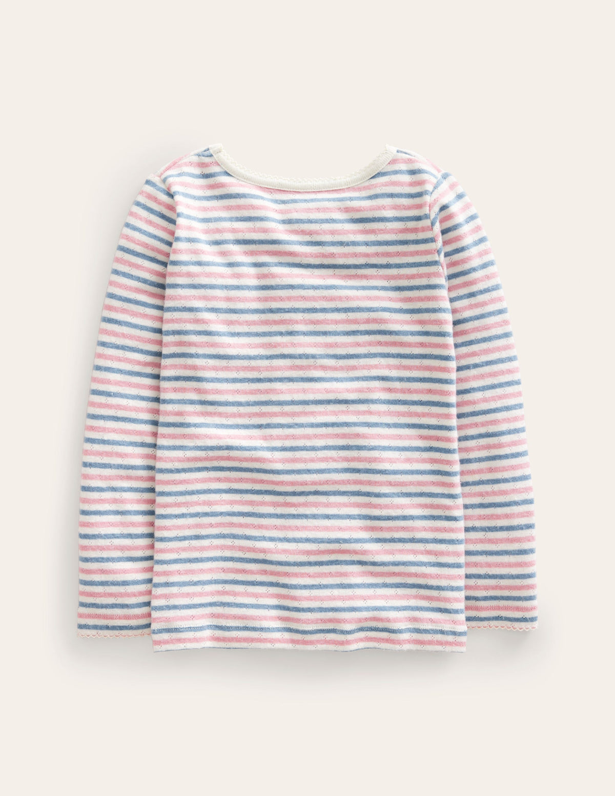 Long Sleeve Pointelle Top-Multi Stripe-2