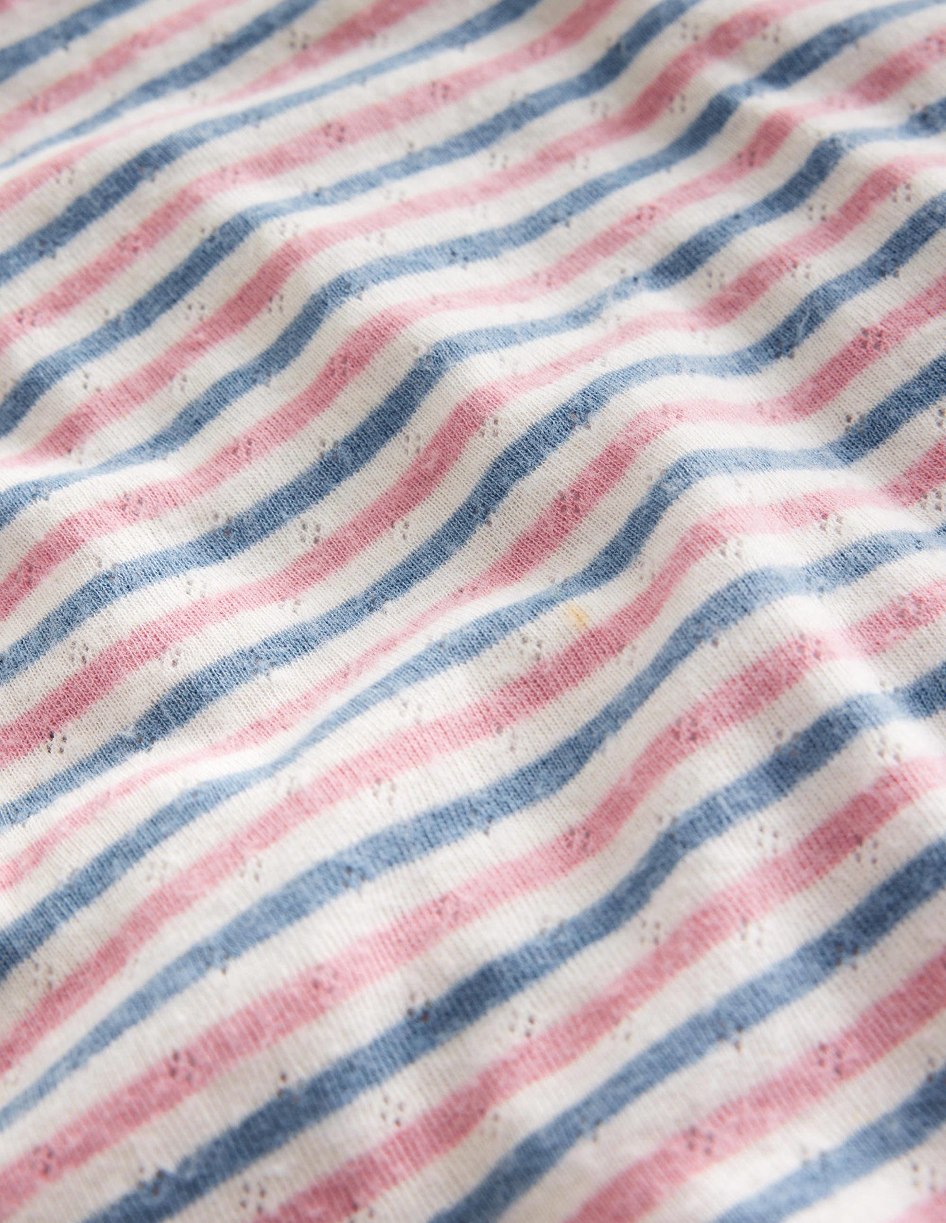 Long Sleeve Pointelle Top-Multi Stripe-3