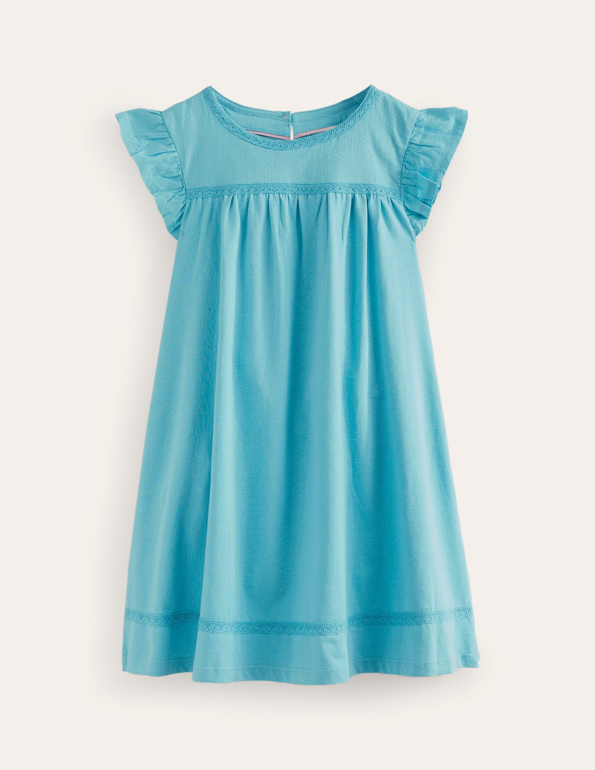 Flutter Sleeve Jersey Dress-Delphinium Blue-1