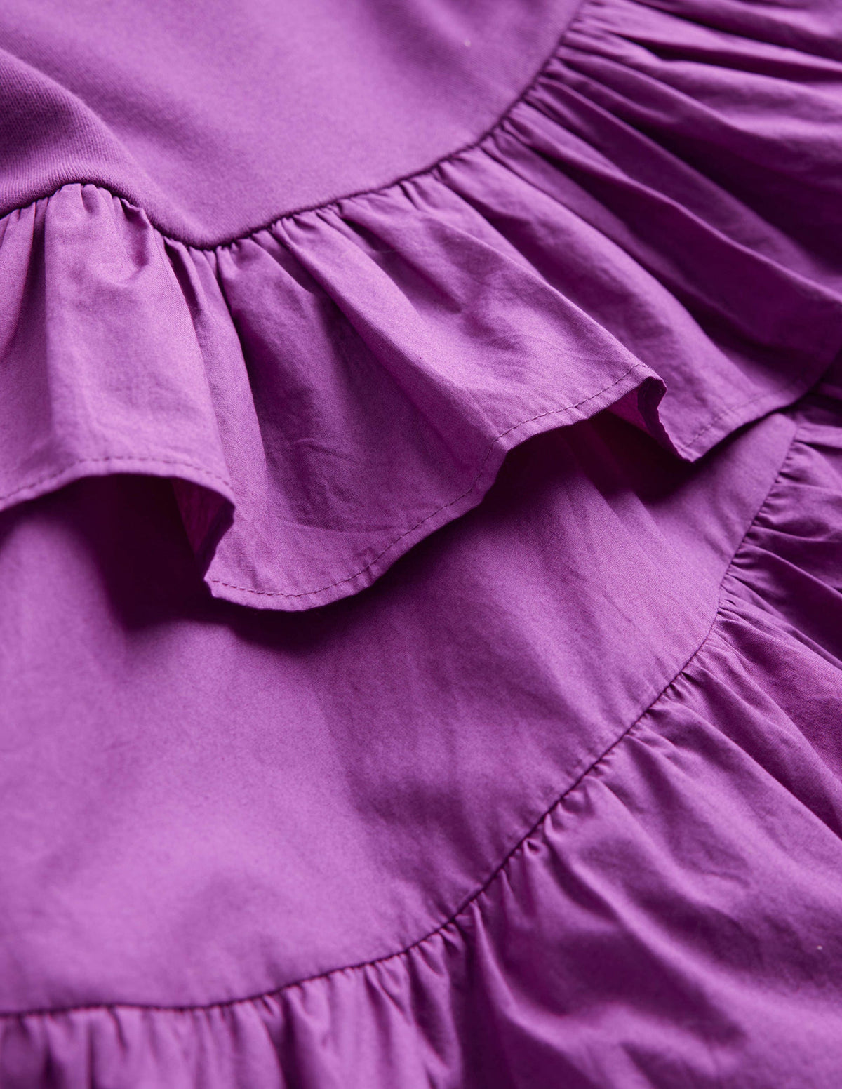Ruffled Cotton Dress-Jewel Purple - Image 3