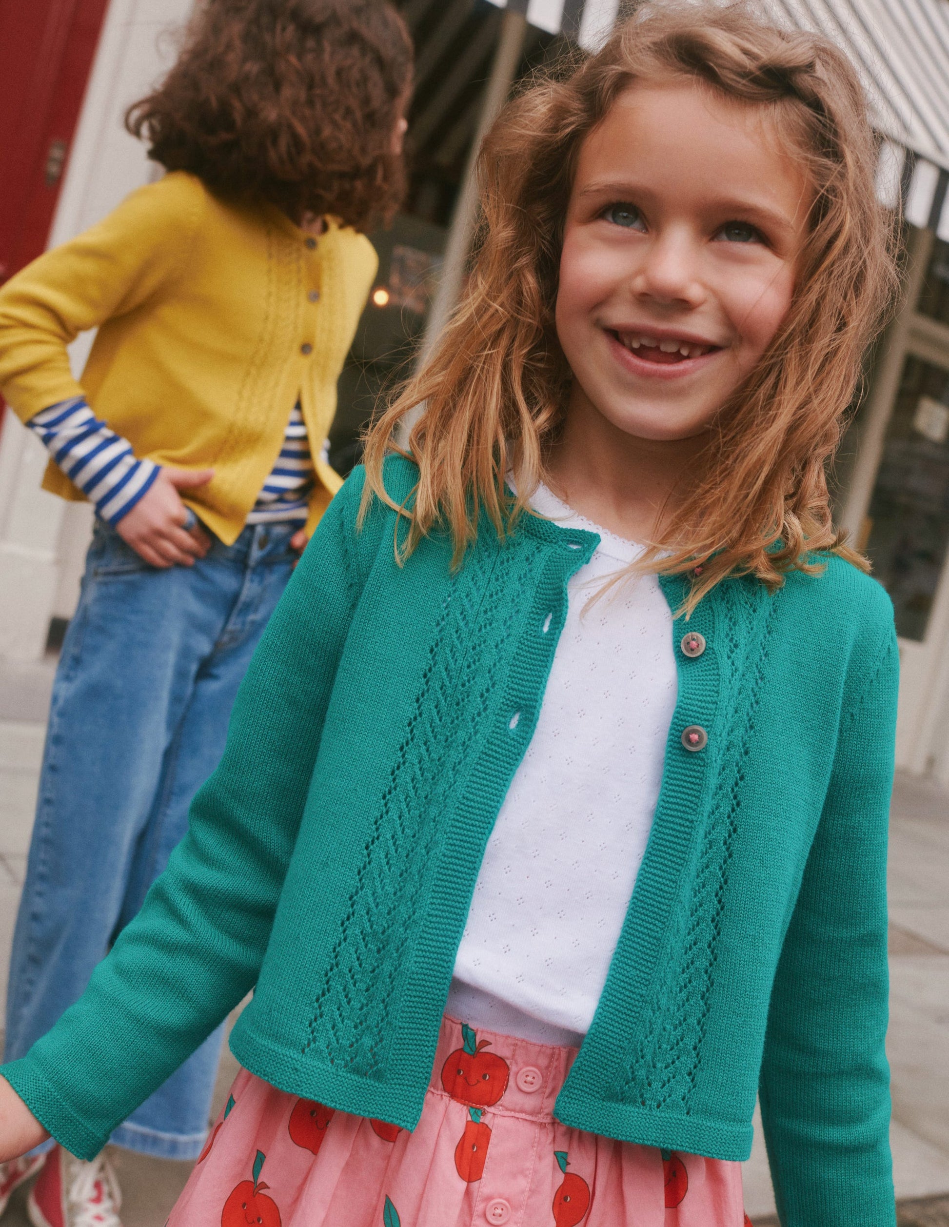 Pointelle Cotton Cardigan-Deep Green-4