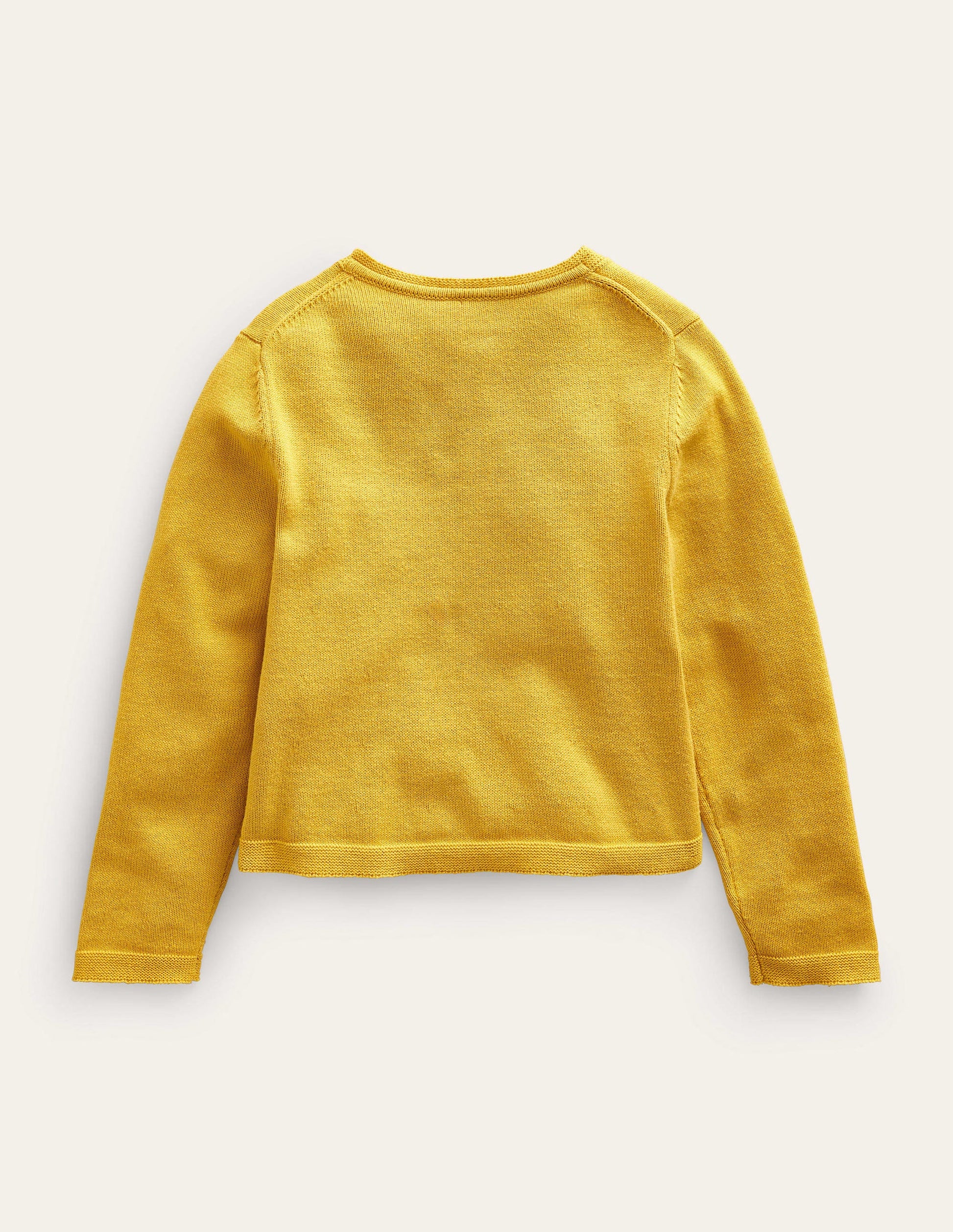 Pointelle Cotton Cardigan-Spicy Mustard Yellow-2