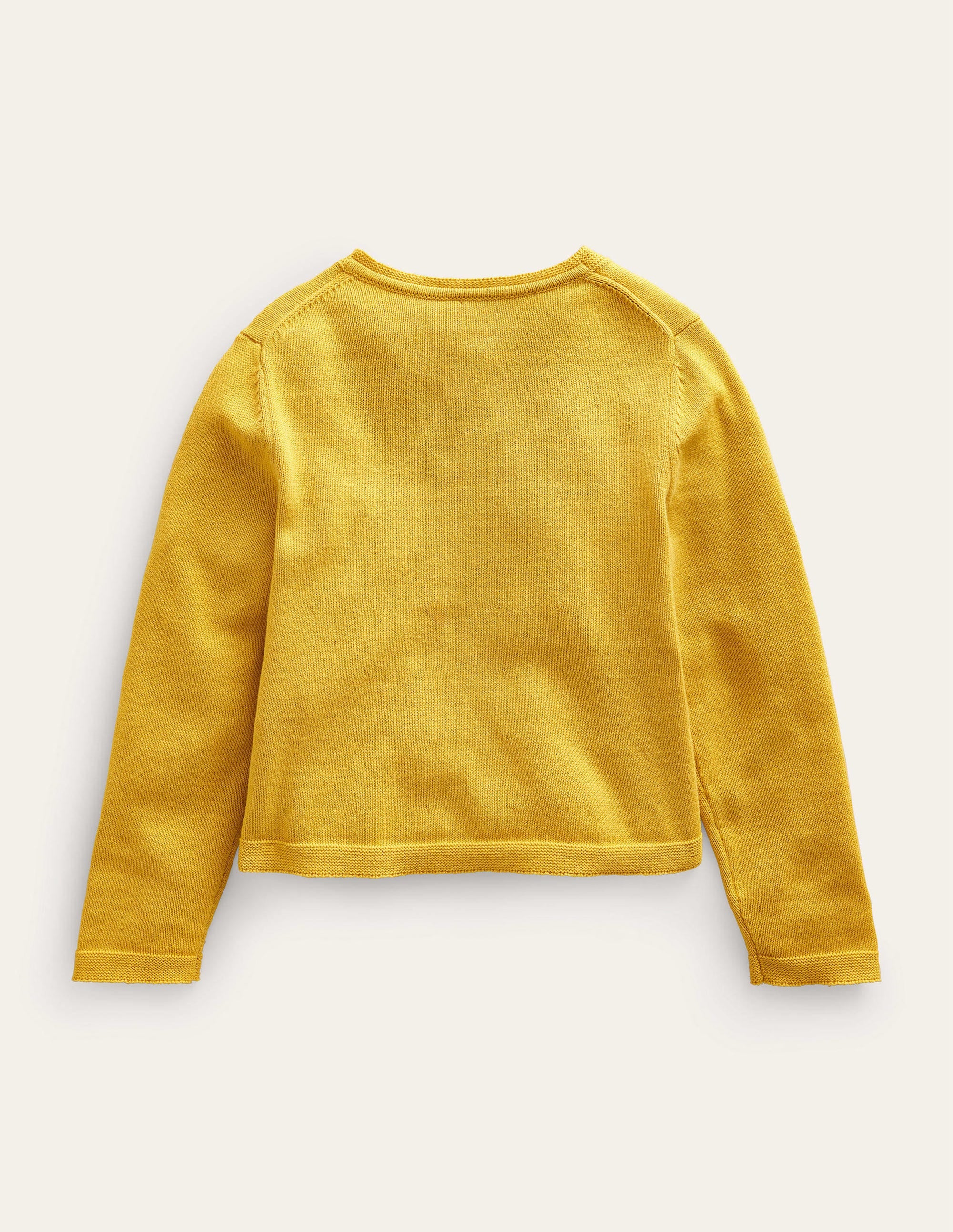 Pointelle Cotton Cardigan-Spicy Mustard Yellow - Image 2