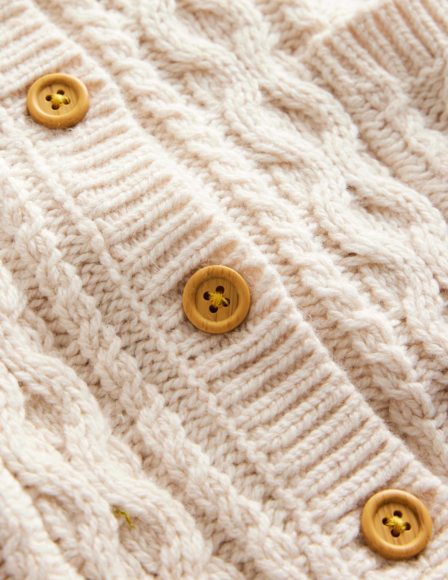 Cable Knitted Waistcoat-Ecru Marl